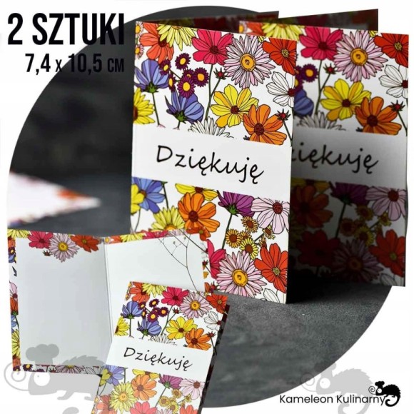 BILECIK DO PREZENTU ZAWIESZKA Karnet kartka kwiatowa 7x10cm