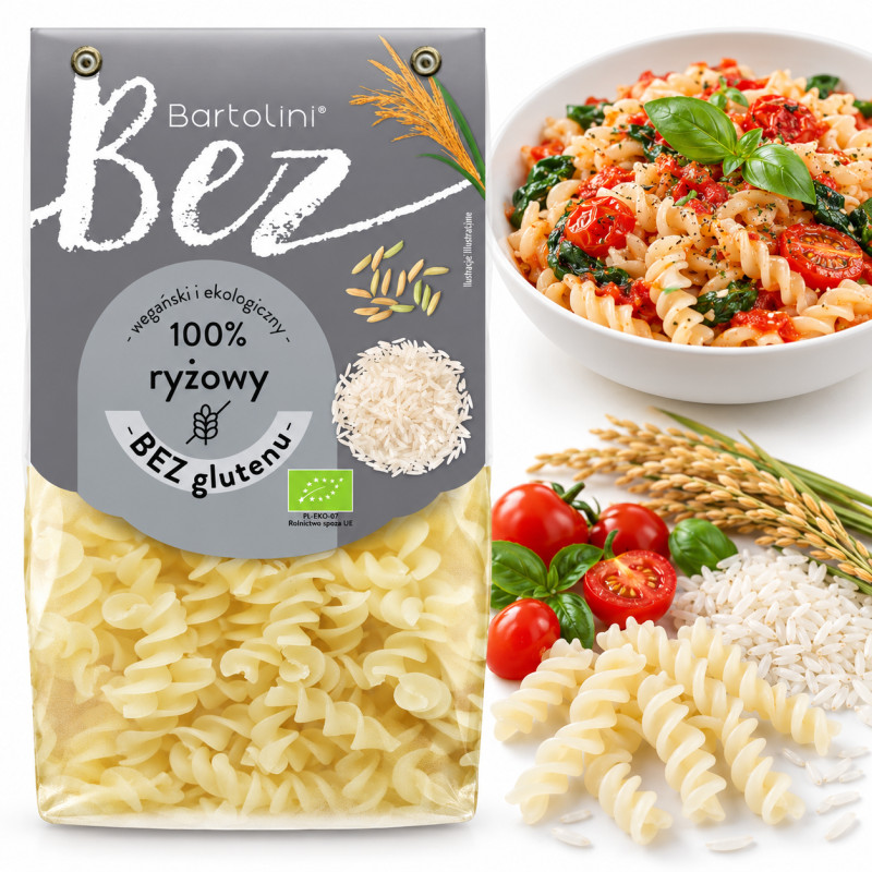 Bartolini MAKARON EKO BEZGLUTENOWY BEZJAJECZNY RYŻOWY 250g - ŚWIDEREK