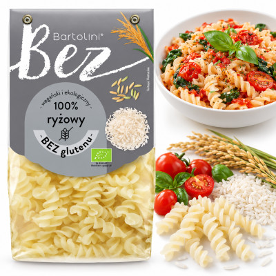 Bartolini MAKARON EKO BEZGLUTENOWY BEZJAJECZNY RYŻOWY 250g - ŚWIDEREK