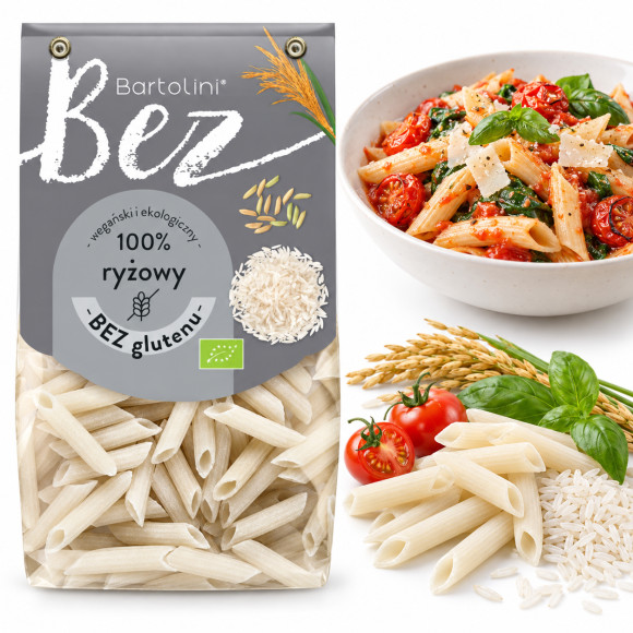 Bartolini MAKARON EKO BEZGLUTENOWY BEZJAJECZNY RYŻOWY 250g - PENNE
