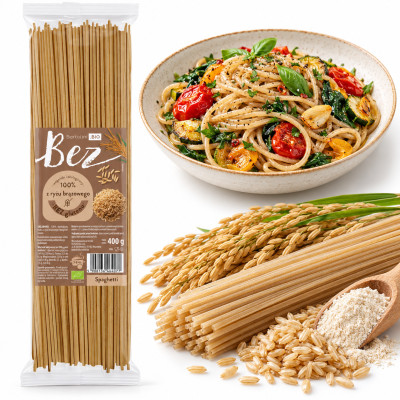 Bartolini MAKARON EKO BEZGLUTENOWY BEZJAJECZNY z BRĄZOWEGO RYŻU SPAGHETTI