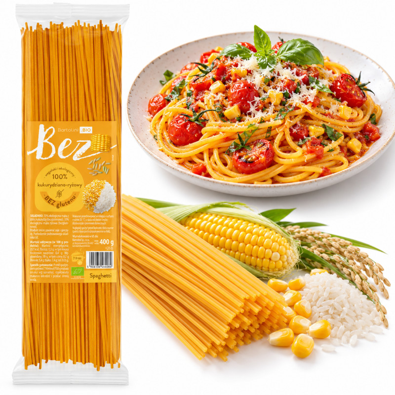 Bartolini MAKARON EKO BEZGLUTENOWY KUKURYDZIANO - RYŻOWY 400g SPAGHETTI