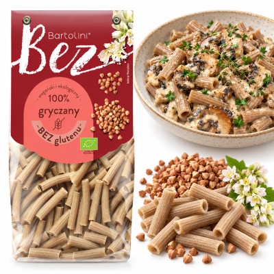 Bartolini MAKARON EKO BEZGLUTENOWY BEZJAJECZNY GRYCZANY 250g RURKA penne