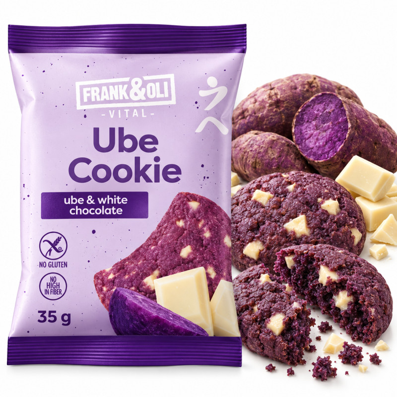 Frank&Oli UBE ciasteczko BIAŁA CZEKOLADA i UBE wyjątkowy smak!! 35g