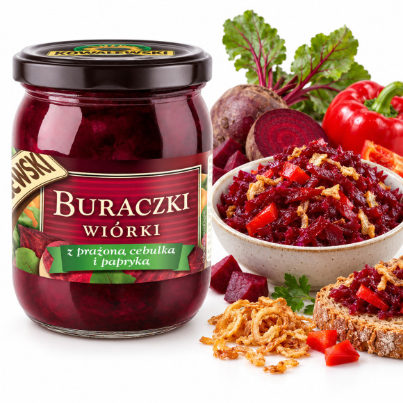 Kowalewski BURACZKI WIÓRKI Z PRAŻONĄ CEBULKĄ I PAPRYKĄ 540ml