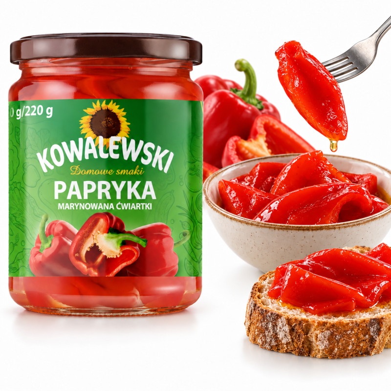 Kowalewski PAPRYKA MARYNOWANA ĆWIARTKI 540ML