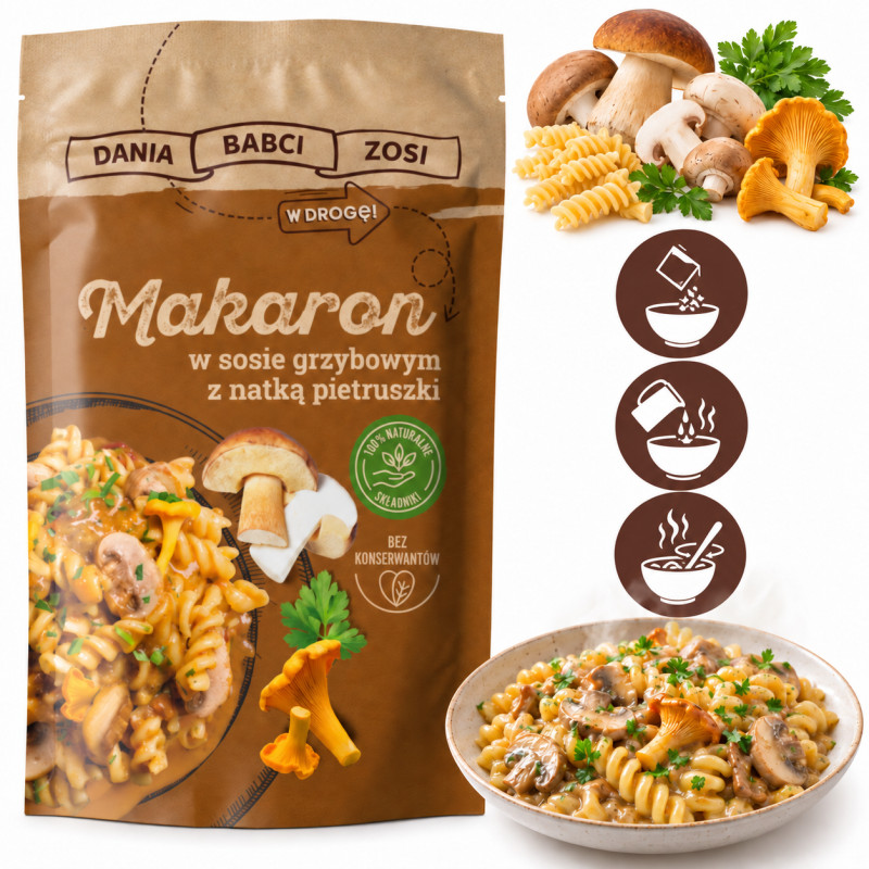 Dania Babci Zosi MAKARON W SOSIE GRZYBOWYM INSTANT 61g