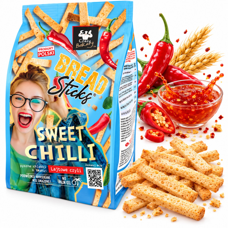 Bread Sticks PRZEKĄSKA Z PIECZYWA O SMAKU SWEET CHILLI 60 g