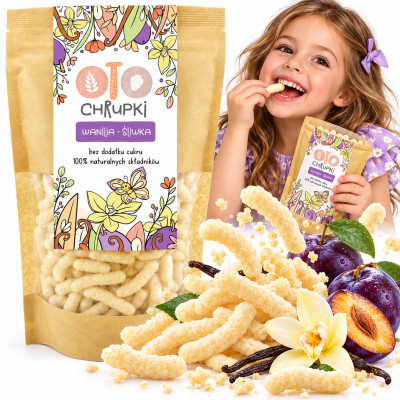 Otolandia OTO Chrupki Wanilia, Śliwka - 25g
