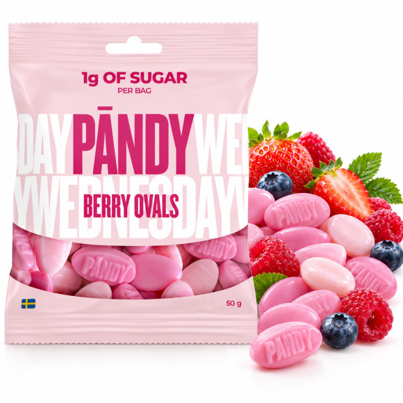 Pandy ŻELKI BŁONNIKOWE smak POZIOMKA I GRANAT bez dodatku cukru 50g