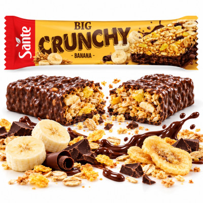 Sante BATON BIG CRUNCHY BANANOWY W CZEKOLADZIE 50g