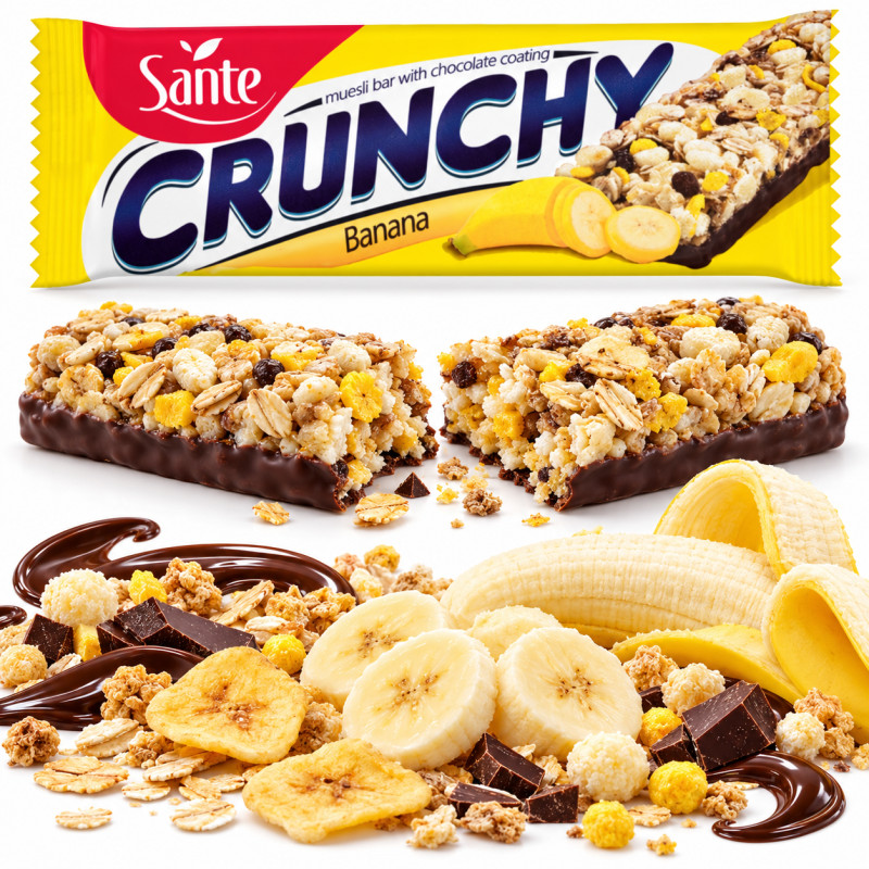 Sante BATON CRUNCHY BANANA BANANOWY W CZEKOLADZIE 40g