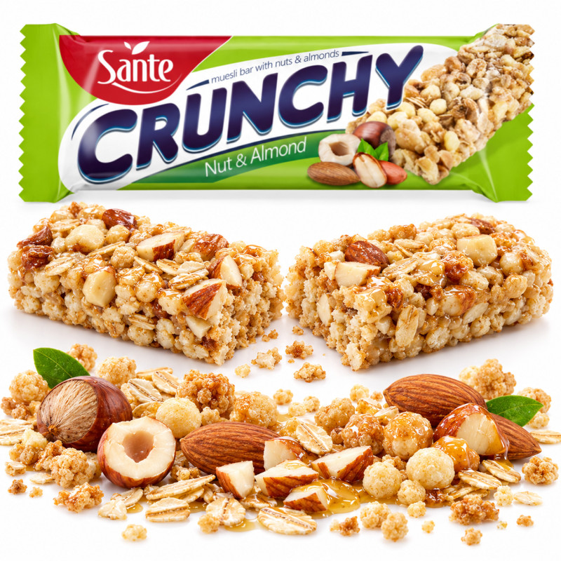 Sante BATON OWSIANY CRUNCHY ORZECH - MIGDAŁ 35g