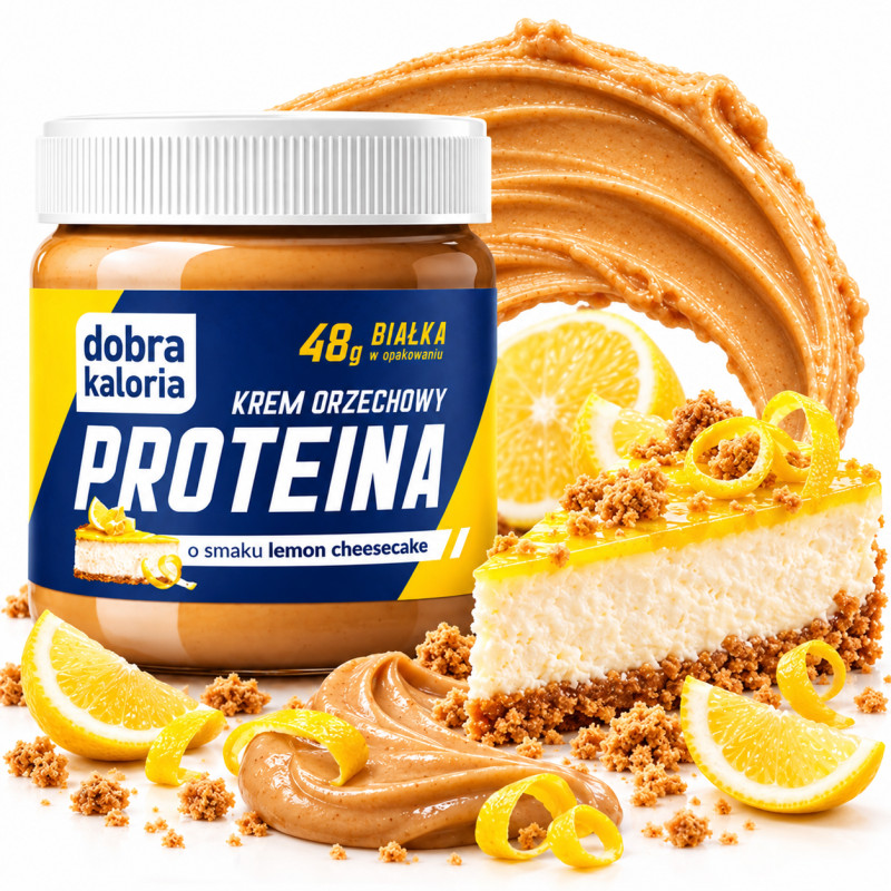 Dobra Kaloria KREM ORZECHOWY PROTEINA LEMON CHEESECAKE sernik cytrynowy 200g