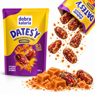 Dobra Kaloria DATES'Y DAKTYLE W POSYPCE SMAK KARMEL 100g