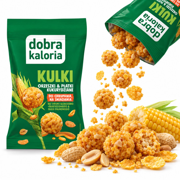 Dobra Kaloria KULKI ORZESZKI & PŁATKI KUKURYDZIANE Z MIODEM 32g