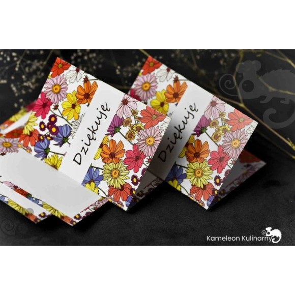 BILECIK DO PREZENTU ZAWIESZKA Karnet kartka kwiatowa 7x10cm