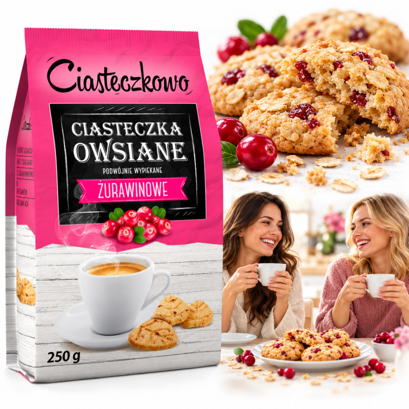 Sante CIASTECZKOWO CIASTECZKA OWSIANE ŻURAWINOWE 250g