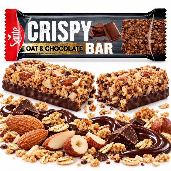 Sante CRISPY BAR BATON OWSIANY Z CZEKOLADĄ 40g