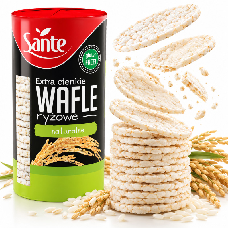 Sante WAFLE RYŻOWE EXTRA CIENKIE bezglutenowe 120G