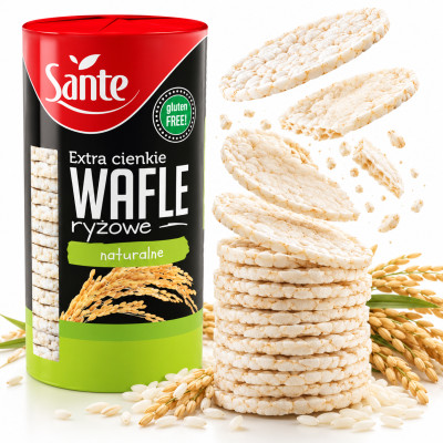 Sante WAFLE RYŻOWE EXTRA CIENKIE bezglutenowe 120G