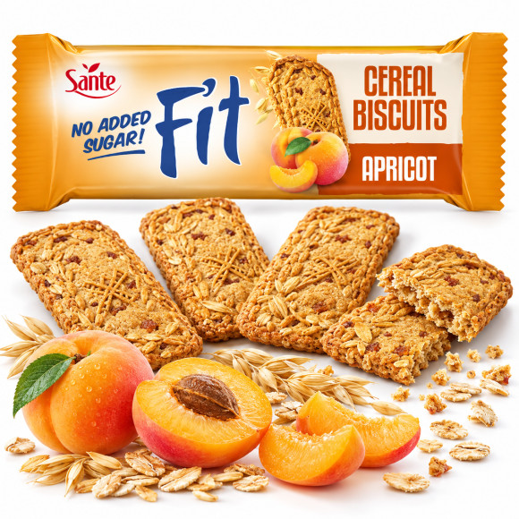 Sante FIT CIASTECZKA ZBOŻOWE MORELOWE z morelą  BEZ CUKRU 50g 4 sztuki
