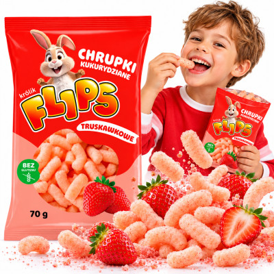 Sante FLIPS CHRUPKI KUKURYDZIANE TRUSKAWKOWE truskawka bezglutenowe 70g