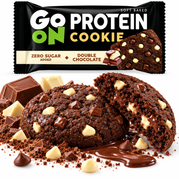 Sante GO ON CIASTKO PROTEINOWE bez cukru DOUBLE CHOCOLATE 50g
