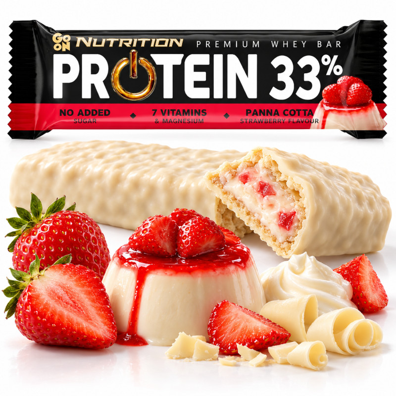 Sante GO ON NUTRITION PROTEIN BAR 33% baton PANNA COTTA TRUSKAWKA 50g bc
