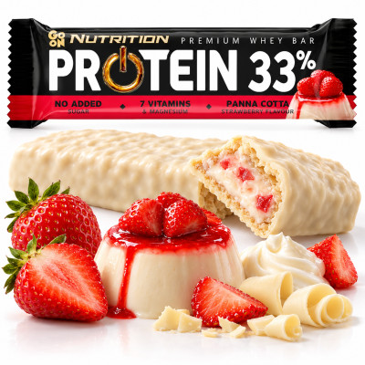 Sante GO ON NUTRITION PROTEIN BAR 33% baton PANNA COTTA TRUSKAWKA 50g bc