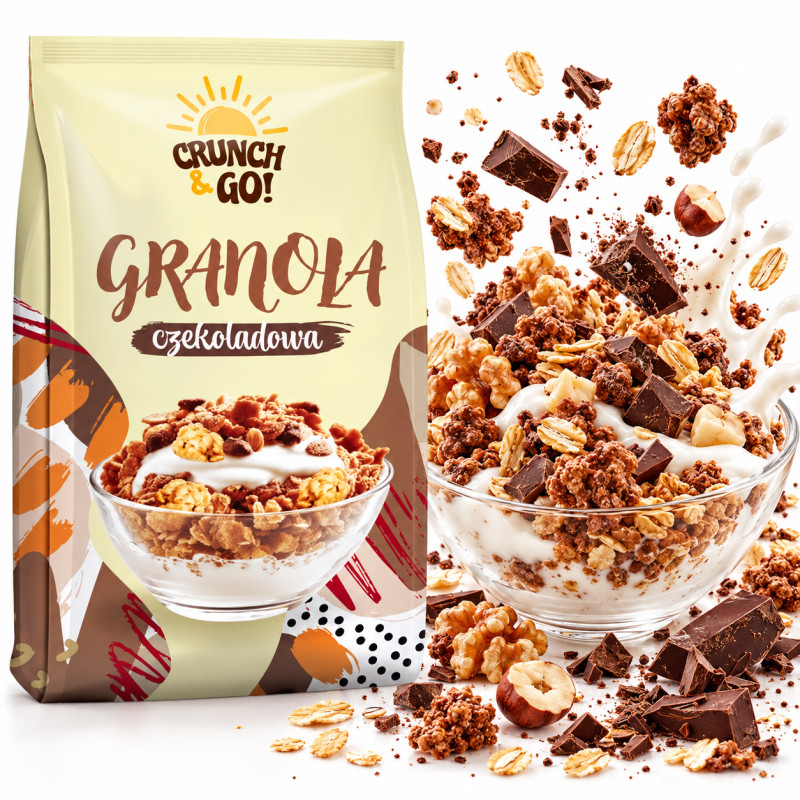 Sante GRANOLA CRUNCH&GO! CZEKOLADOWA czekolada o.laskowe i migdały 380g