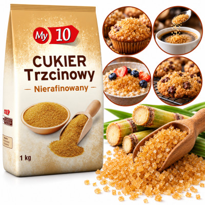 CUKIER TRZCINOWY NIERAFINOWANY DEMERARA 1kg