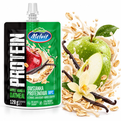Melvit OWSIANKA PROTEINOWA JABŁKO WANILIA 120g tubka