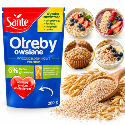Sante OTRĘBY OWSIANE WYSOKOBŁONNIKOWE 200g