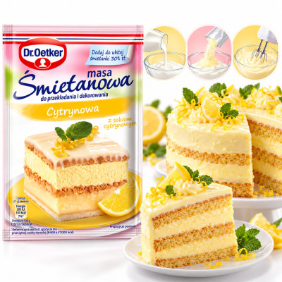 Dr.Oetker MASA ŚMIETANOWA CYTRYNOWA 70g do ciast tortów deserów