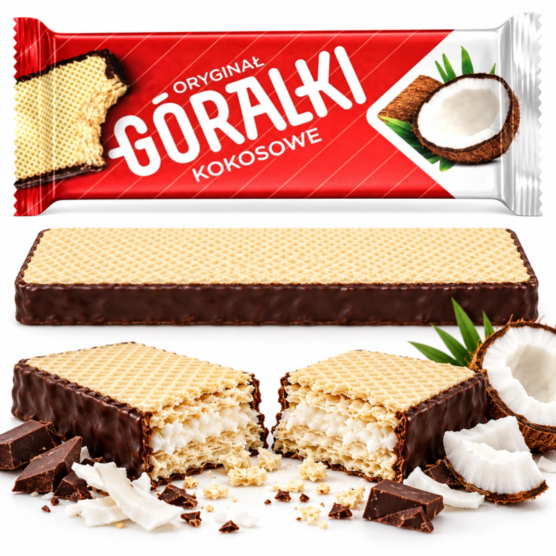 GÓRALKI KOKOSOWE WAFLE WAFELKI original 45G - 1 sztuka
