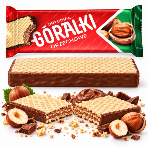 GÓRALKI ORZECHOWE WAFLE WAFELKI original 45G - 1 sztuka