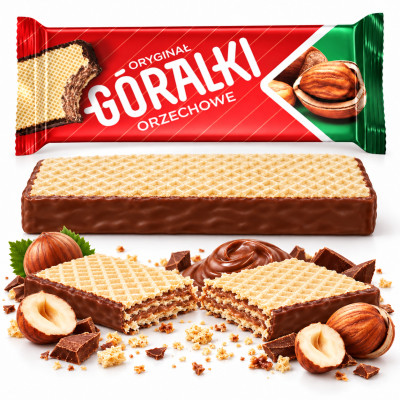 GÓRALKI ORZECHOWE WAFLE WAFELKI original 45G - 1 sztuka