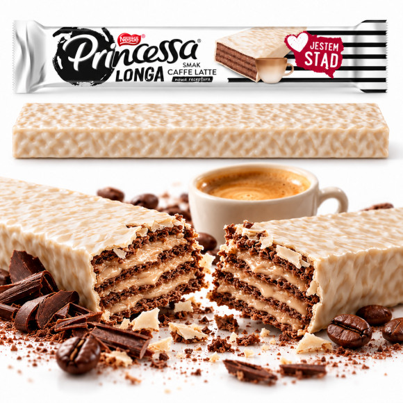 Nestle PRINCESSA WAFEL WAFELEK CAFFE LATTE 40g - NOWY SMAK!!