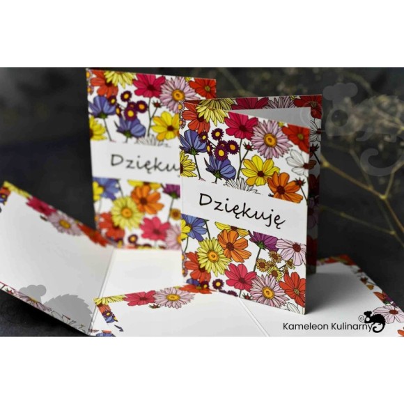 BILECIK DO PREZENTU ZAWIESZKA Karnet kartka kwiatowa 7x10cm