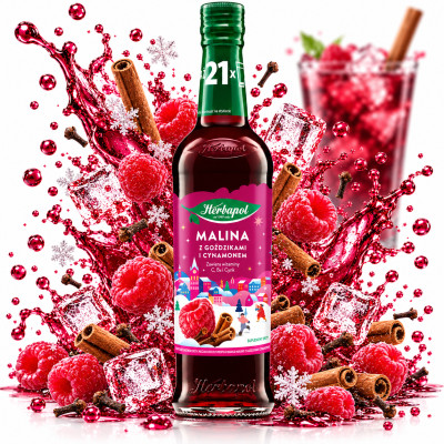Herbapol SYROP MALINA Z GOŻDZIKAMI I CYNAMONEM 420ML