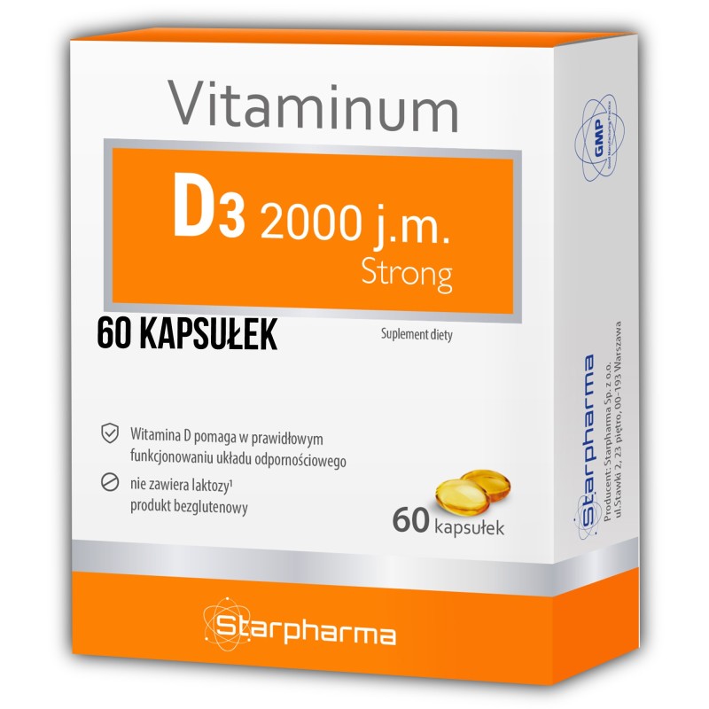 Starpharma VITAMINUM D witamina D 2000 Strong 60 kapsułek