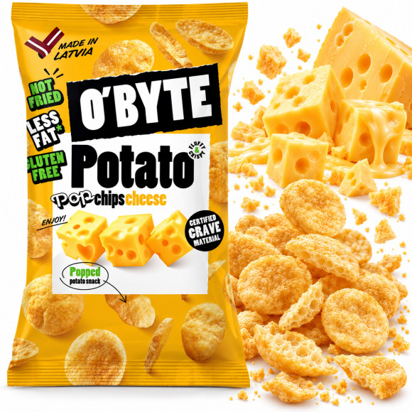 O'Byte CHIPSY ZIEMNIACZANE O SMAKU SERA serowe 90g bezglutenowe