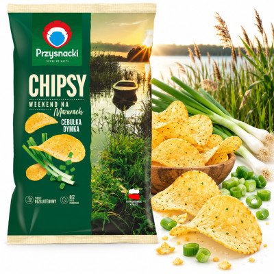 Przysnacki CHIPSY O SMAKU CEBULKI DYMKI cebulkowe 130g bezglutenowe
