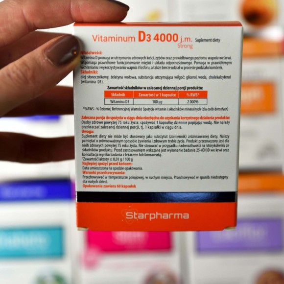 Starpharma VITAMINUM D3 4000 witamina D3 Strong 60 kapsułek