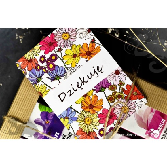 BILECIK DO PREZENTU ZAWIESZKA Karnet kartka kwiatowa 7x10cm