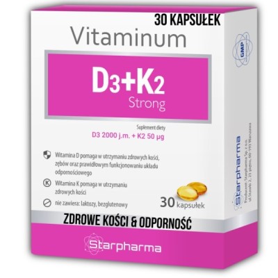 Starpharma WITAMINUM witamina D3 + K2 STRONG 30 kapsułek