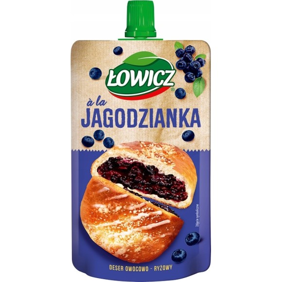 ŁOWICZ - MUS - JAGODZIANKA deser ryżowo - owocowy 100g