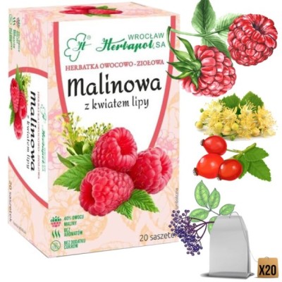 Herbapol HERBATA MALINOWA MALINA + LIPA kwiat x20