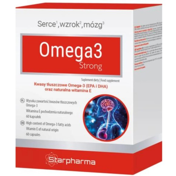 Starpharma kwasy OMEGA STRONG 1000mg + witamina E 60